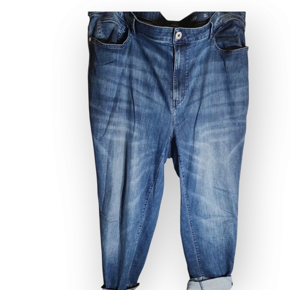 J. Jill Authentic Crop Jeans Size 22 Blue Cuffed Hem - Picture 1 of 5